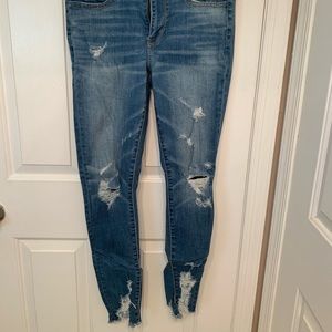 American eagle high rise ripped jeans